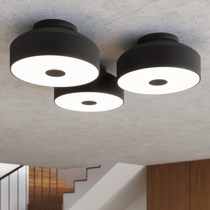 Plafonnier OMIQ 4x E27, 15 W, 230 V, Ø 30 cm, noir