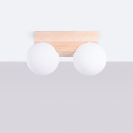 Plafonnier BULBO 2xG9/8W/230V hêtre/blanc