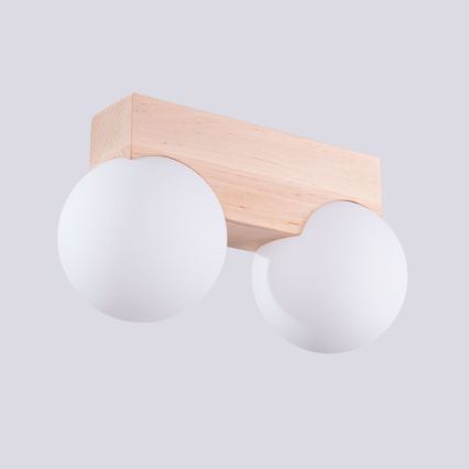 Plafonnier BULBO 2xG9/8W/230V hêtre/blanc