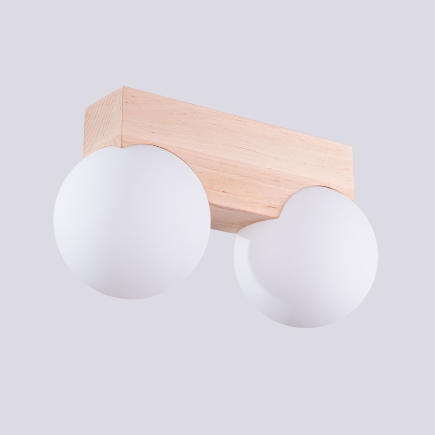 Plafonnier BULBO 2xG9/8W/230V hêtre/blanc