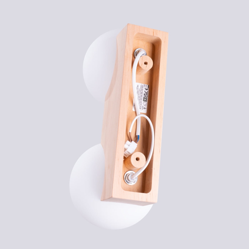 Plafonnier BULBO 2xG9/8W/230V hêtre/blanc