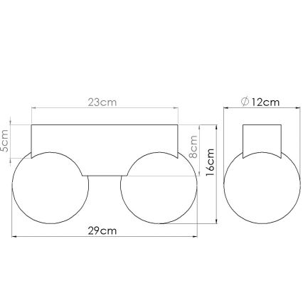 Plafonnier BULBO 2xG9/8W/230V hêtre/blanc