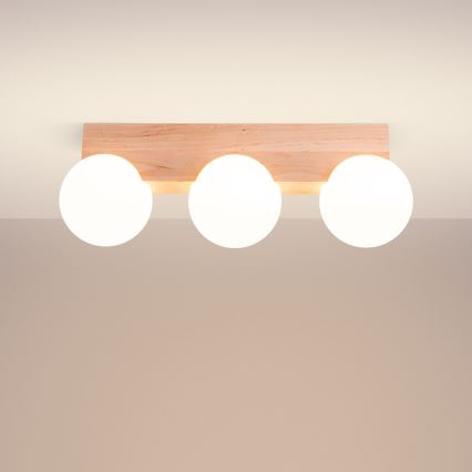 Plafonnier BULBO 3xG9/8W/230V hêtre/blanc