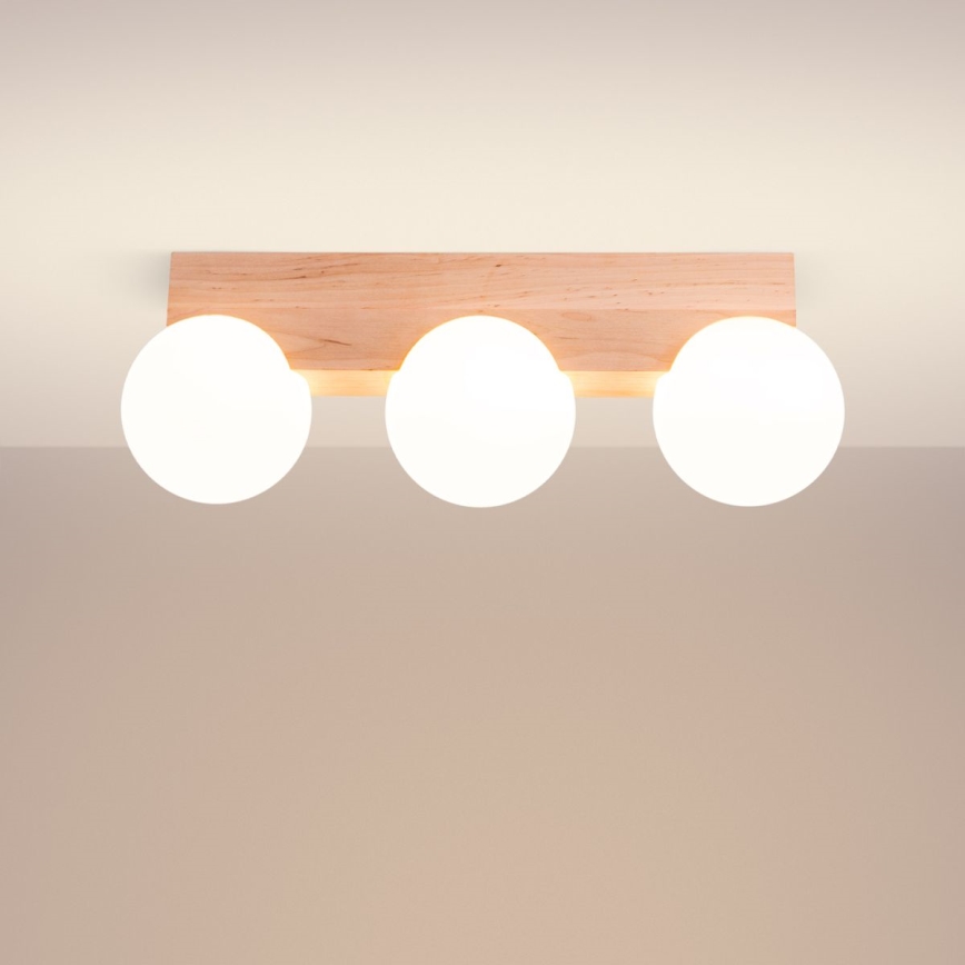 Plafonnier BULBO 3xG9/8W/230V hêtre/blanc