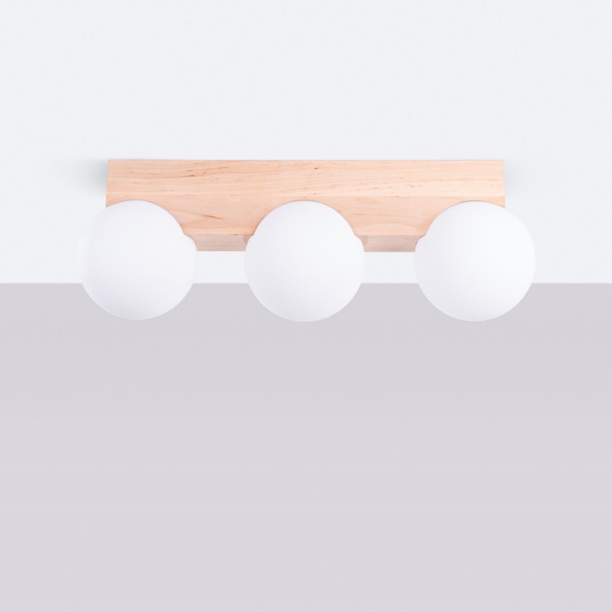 Plafonnier BULBO 3xG9/8W/230V hêtre/blanc
