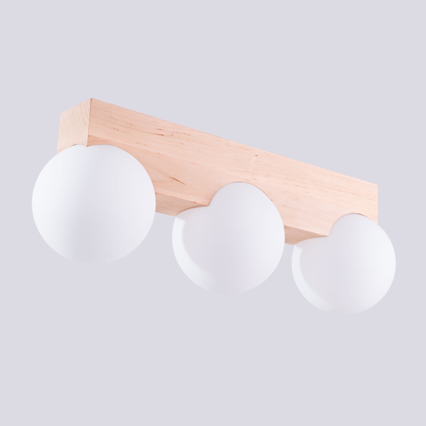 Plafonnier BULBO 3xG9/8W/230V hêtre/blanc