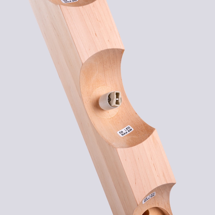 Plafonnier BULBO 3xG9/8W/230V hêtre/blanc