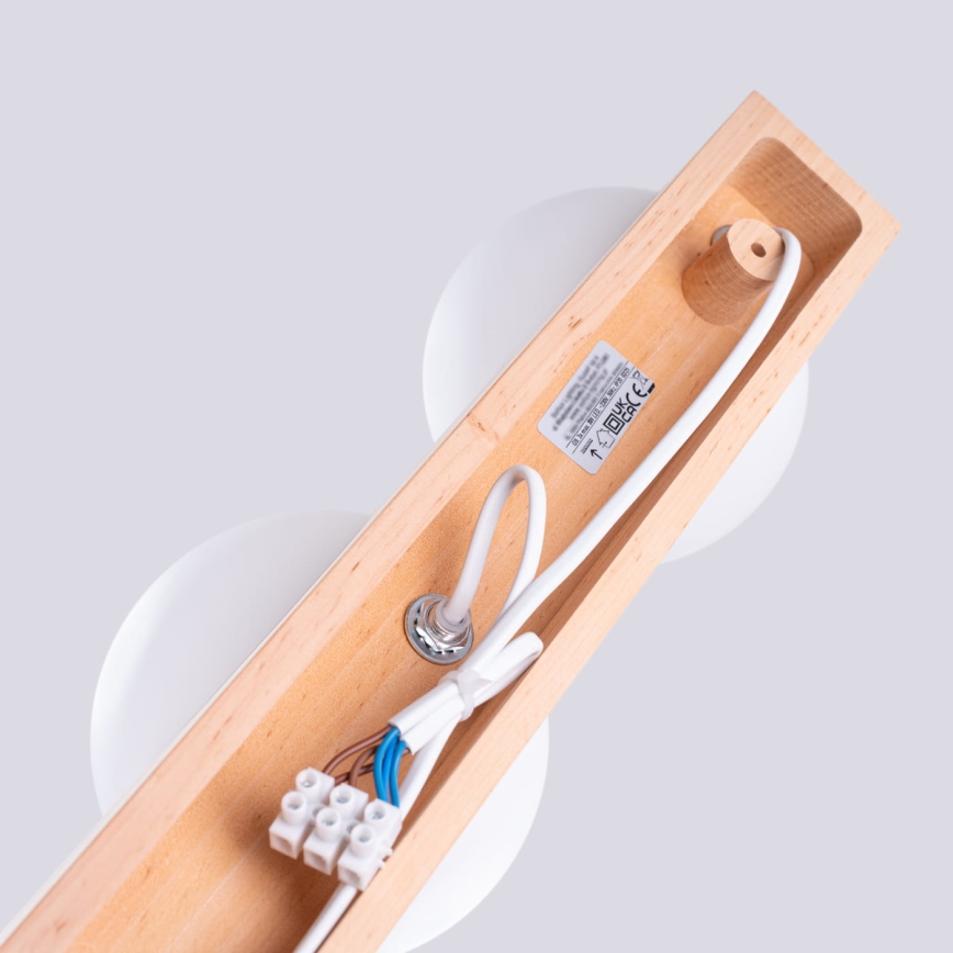 Plafonnier BULBO 3xG9/8W/230V hêtre/blanc