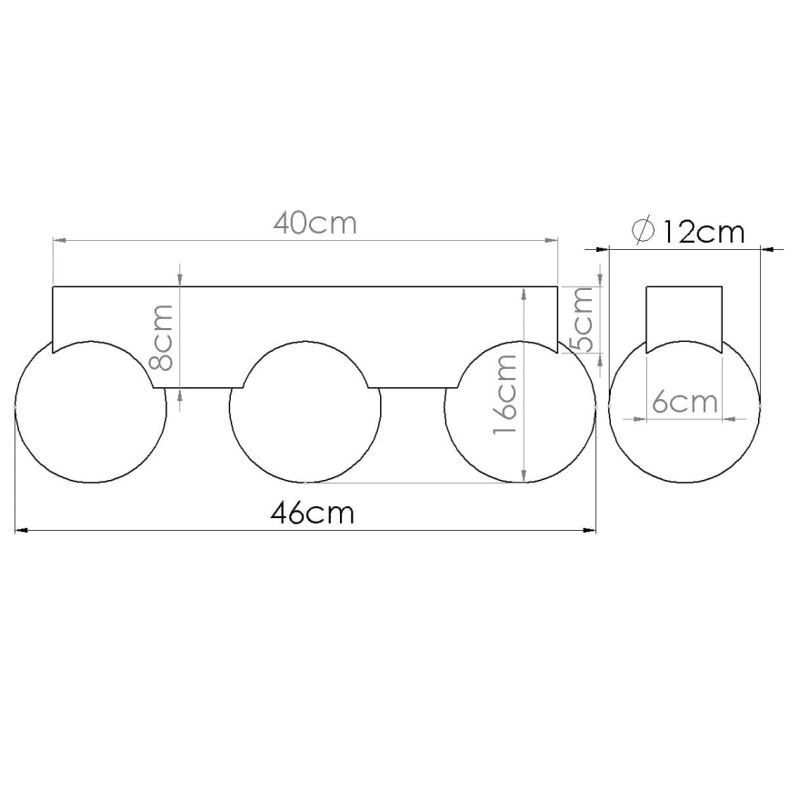 Plafonnier BULBO 3xG9/8W/230V hêtre/blanc