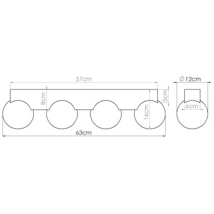 Deckenleuchte BULBO 4xG9/8W/230V Buche/weiß