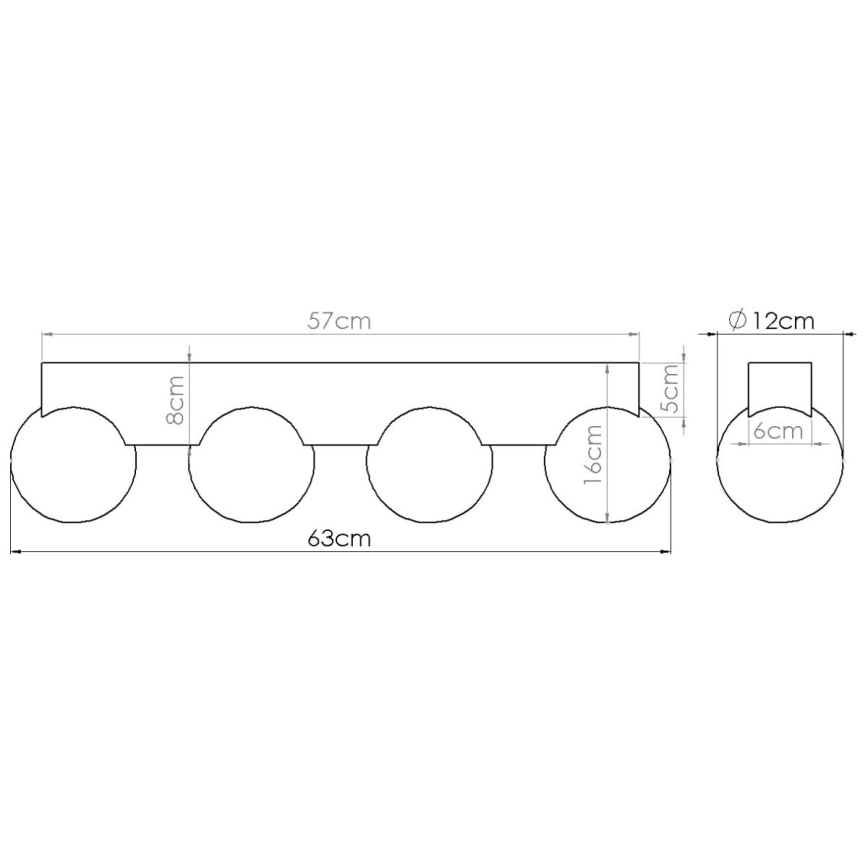 Deckenleuchte BULBO 4xG9/8W/230V Buche/weiß