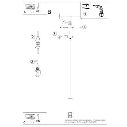 Suspension filaire LAMI 1xGU10/10W/230V blanc