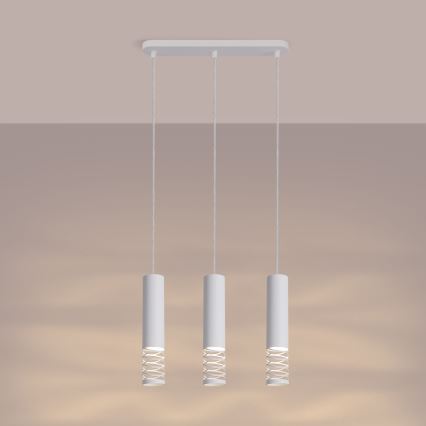 Suspension filaire LAMI 3xGU10/10W/230V blanc