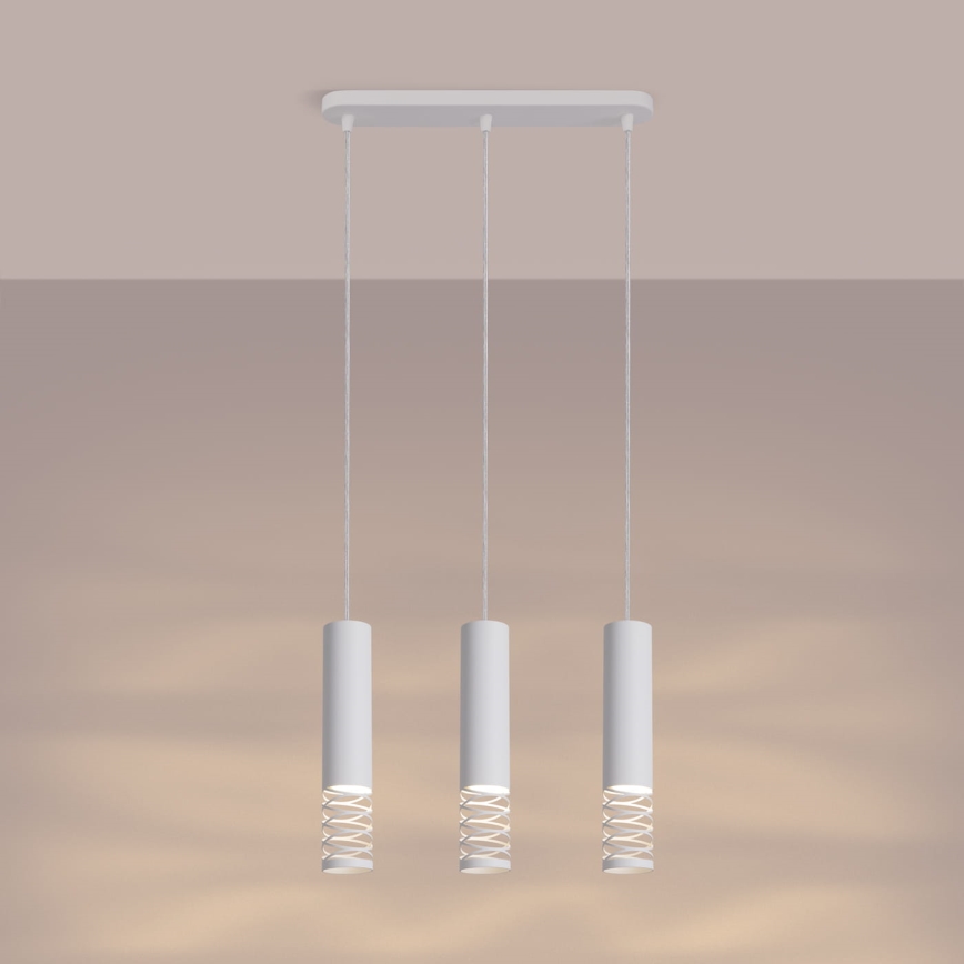 Suspension filaire LAMI 3xGU10/10W/230V blanc