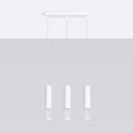 Suspension filaire LAMI 3xGU10/10W/230V blanc