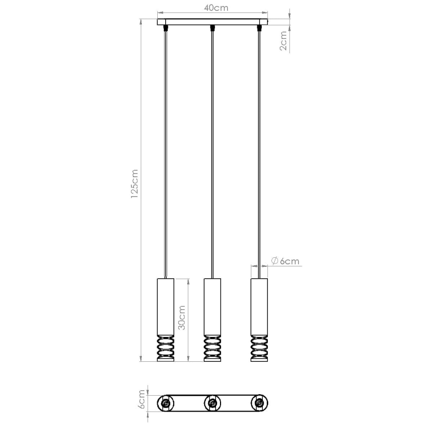 Suspension filaire LAMI 3xGU10/10W/230V blanc