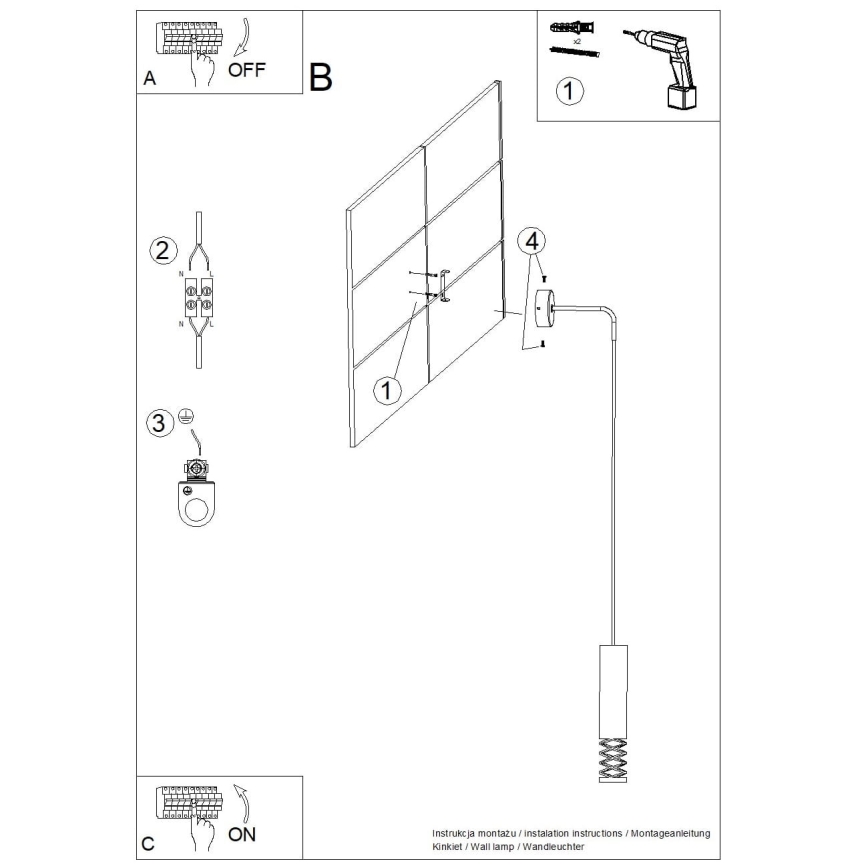 Applique murale LAMI 1xGU10/10W/230V blanc