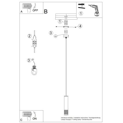Suspension filaire LIRO 1xGU10/10W/230V blanc