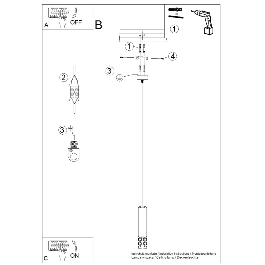 Suspension filaire LIRO 1xGU10/10W/230V blanc