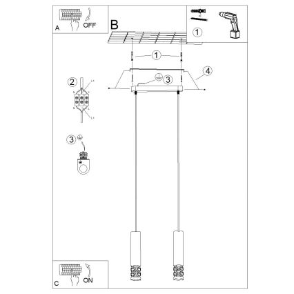 Hängeleuchte LIRO 2xGU10/10W/230V weiß