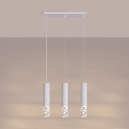 Suspension filaire LIRO 3xGU10/10W/230V blanc