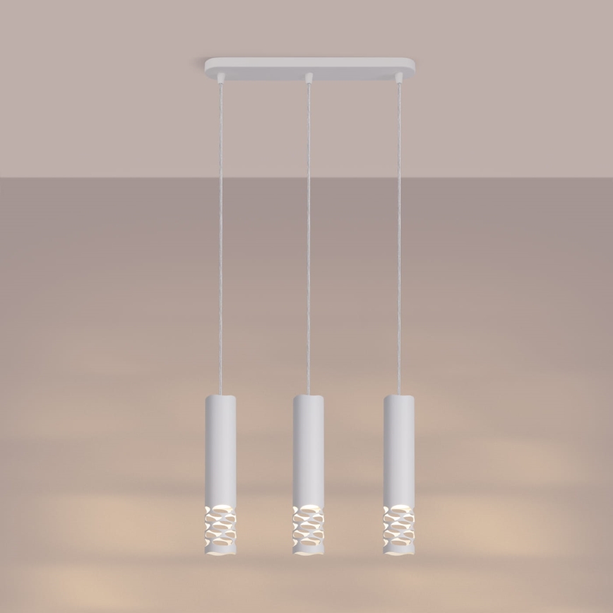 Suspension filaire LIRO 3xGU10/10W/230V blanc