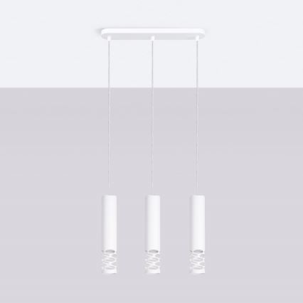 Suspension filaire LIRO 3xGU10/10W/230V blanc