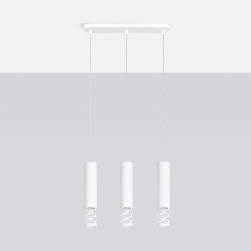 Suspension filaire LIRO 3xGU10/10W/230V blanc