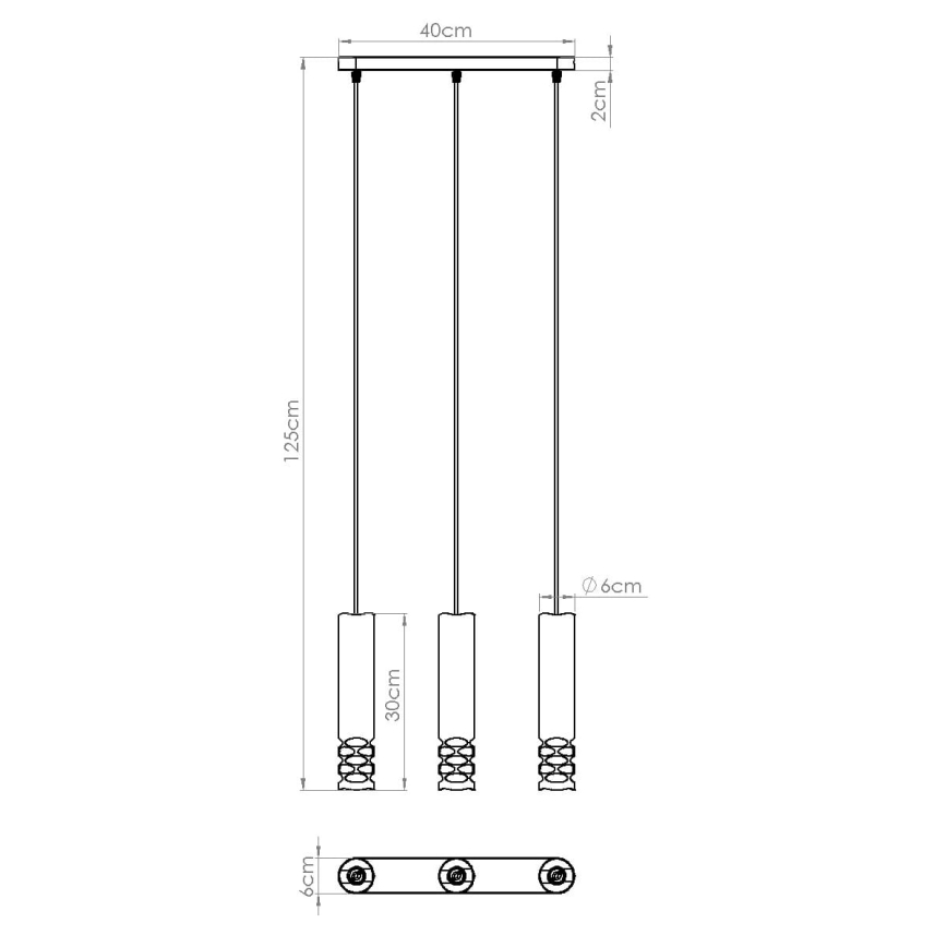 Suspension filaire LIRO 3xGU10/10W/230V blanc