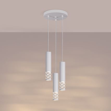 Suspension filaire LIRO 3xGU10/10W/230V blanc