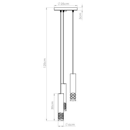 Suspension filaire LIRO 3xGU10/10W/230V blanc