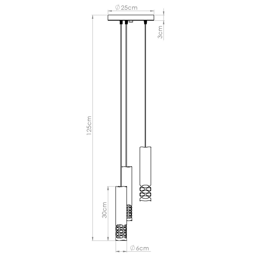 Suspension filaire LIRO 3xGU10/10W/230V blanc