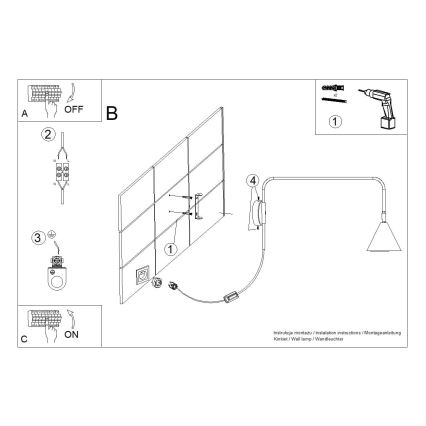 Applique murale NOX 1xE14/10W/230V blanc