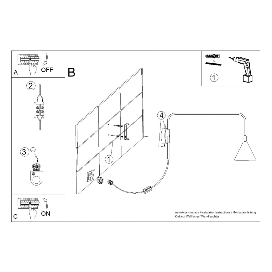 Applique murale NOX 1xE14/10W/230V blanc