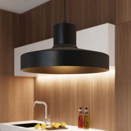 Suspension filaire BILO 1xE27/15W/230V d. 35 cm noir