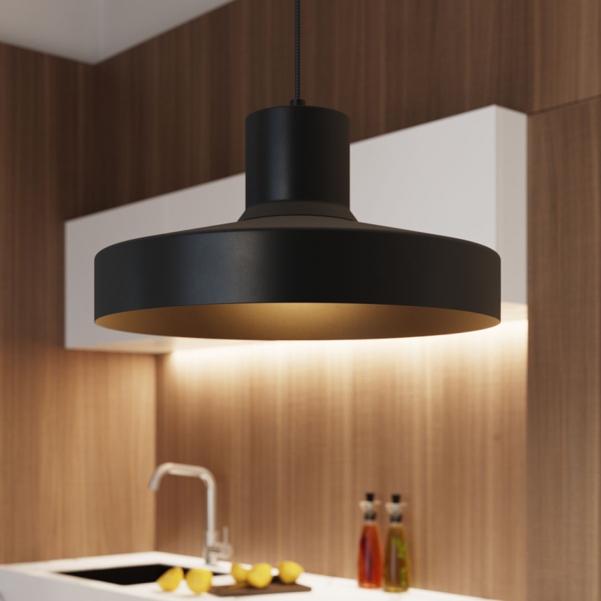 Suspension filaire BILO 1xE27/15W/230V d. 35 cm noir