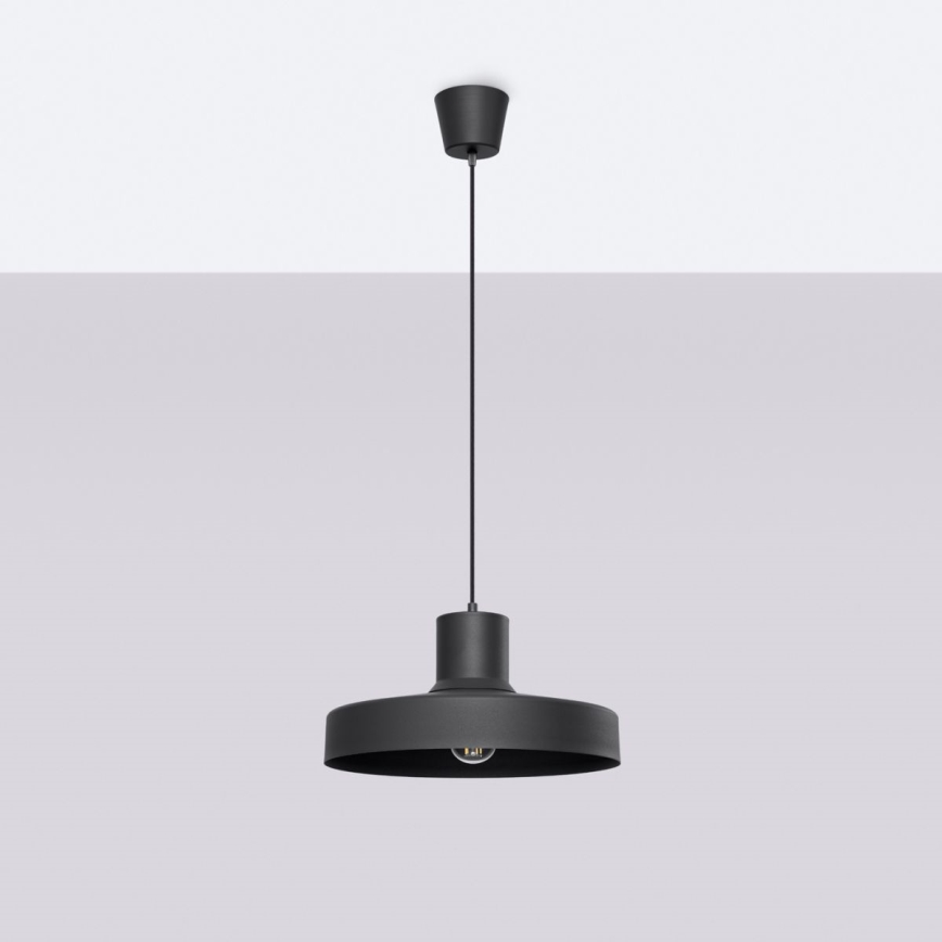 Suspension filaire BILO 1xE27/15W/230V d. 35 cm noir