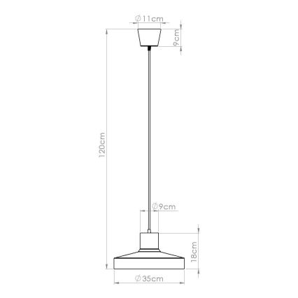 Suspension filaire BILO 1xE27/15W/230V d. 35 cm vert