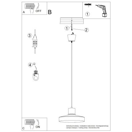 Suspension filaire BILO 1xE27/15W/230V d. 35 cm vert