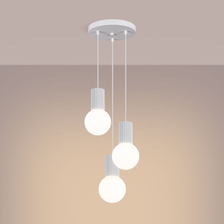 Suspension filaire HALO 3xG9/8W/230V d. 25 cm blanc