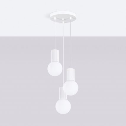 Suspension filaire HALO 3xG9/8W/230V d. 25 cm blanc