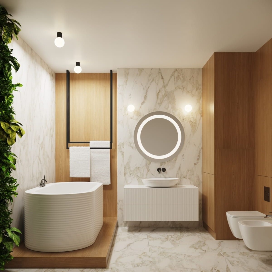 Plafonnier de salle de bain HALO 1xG9/8W/230V d. 12 cm IP44 noir