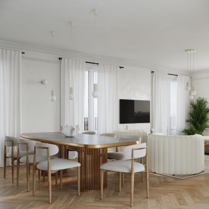 Lampadario a sospensione con filo HALO 1xG9/8W/230V diametro 12 cm color crema