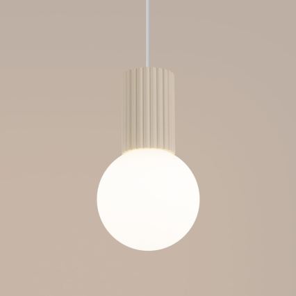 Lampadario a sospensione con filo HALO 1xG9/8W/230V diametro 12 cm color crema