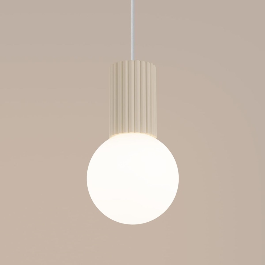 Lampadario a sospensione con filo HALO 1xG9/8W/230V diametro 12 cm color crema