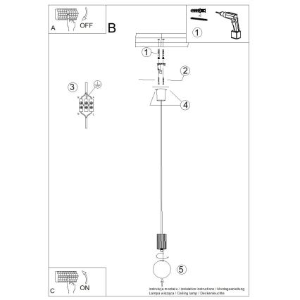 Lampadario a sospensione con filo HALO 1xG9/8W/230V diametro 12 cm color crema