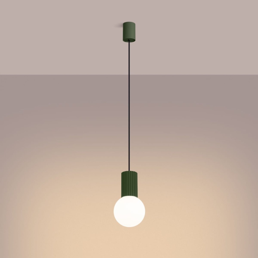 Suspension filaire HALO 1xG9/8W/230V d. 12 cm vert