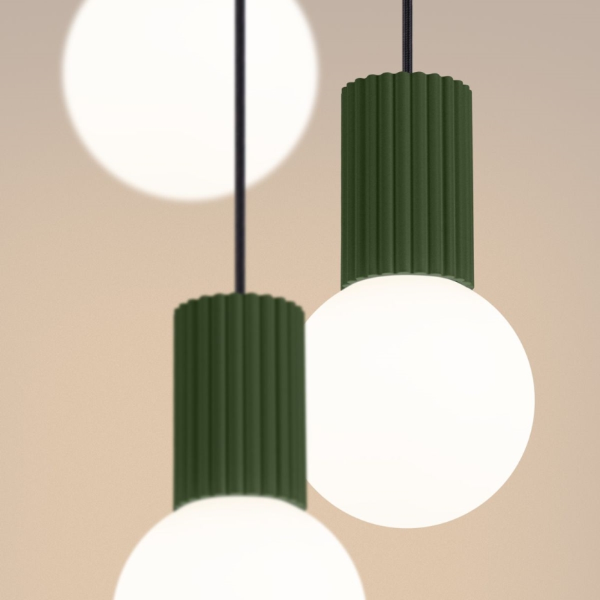 Lampadario a sospensione con filo HALO 3xG9/8W/230V diametro 25 cm verde