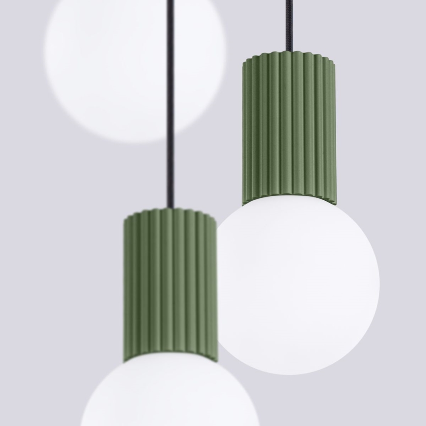 Lampadario a sospensione con filo HALO 3xG9/8W/230V diametro 25 cm verde
