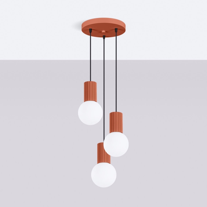 Suspension filaire HALO 3xG9/8W/230V d. 25 cm orange